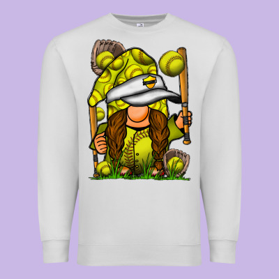 Softball Gnome Premium Sweatshirt Designed By Sublimationcraftshop