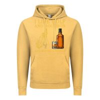 Vintage Mustard I Like Bourbon and Golf and Maybe 3 People Whiskey Vintage Hoodie - tuanDangUi