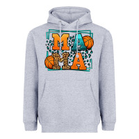 Heather Grey leopard basketball mama Mother's Day Heavyweight Hoodie - LillyAllenDesigns