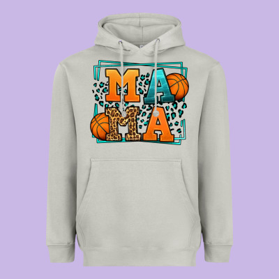 Leopard Basketball Mama Mother's Day Heavyweight Hoodie Designed By Lillyallendesigns