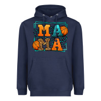 Navy leopard basketball mama Mother's Day Heavyweight Hoodie - LillyAllenDesigns