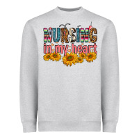Heather Grey Nursing In My Heart Heavyweight Sweatshirt - FaDigitalArtStudio
