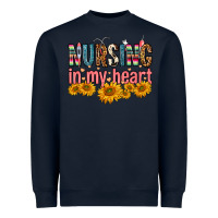 Navy Nursing In My Heart Heavyweight Sweatshirt - FaDigitalArtStudio