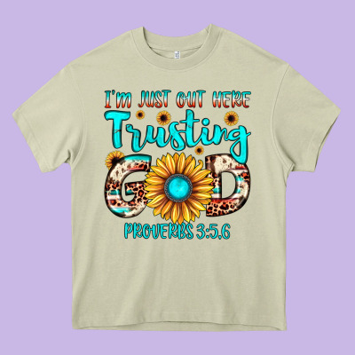 I M Just Out Here Trusting God Proverbs 3 5,6 Heavy Core Tee Designed By Jahusdesignshop