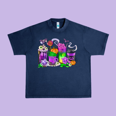 Halloween Coffee Cups Urban Heavy Tee Designed By Texasbilliewilder