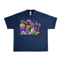 Navy Halloween Coffee Cups Urban Heavy Tee - texasbilliewilder