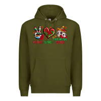 Army Green Peace Love Day Of The Dead Premium Hoodie - BundleAndBundleShop