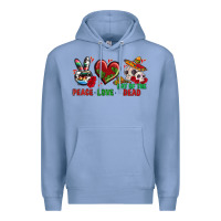 Colony Blue Peace Love Day Of The Dead Premium Hoodie - BundleAndBundleShop