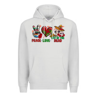Dove Grey Peace Love Day Of The Dead Premium Hoodie - BundleAndBundleShop