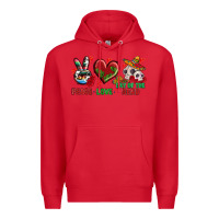 Red Peace Love Day Of The Dead Premium Hoodie - BundleAndBundleShop