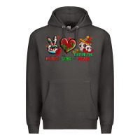 Smoke Peace Love Day Of The Dead Premium Hoodie - BundleAndBundleShop