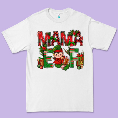 Mama Elf With Gift Christmas Premium Tee Designed By Bundleandbundleshop