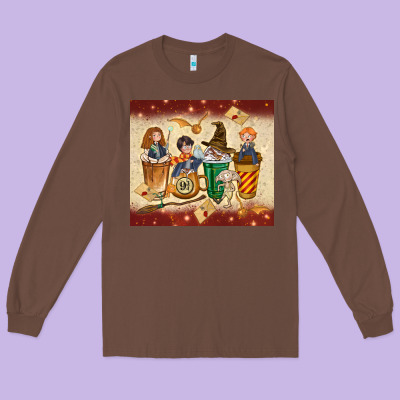 Wizards Coffee Cups Long Sleeve Tee Designed By Tumblerdesignbyshophia