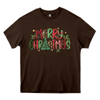Chocolate Brown merry christmas Heavy Core Tee - MaliasSmallBusiness