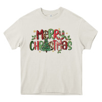 Cream merry christmas Heavy Core Tee - MaliasSmallBusiness
