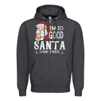 Smoke i'm so good santa came twice christmas pajama funn Zipper Hoodie - tuanDangUi