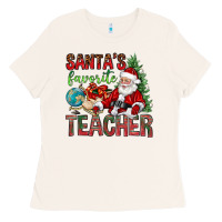Bone Santa's Favorite Teacher Ladies Tee - BundleAndBundleShop