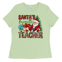 Matcha Santa's Favorite Teacher Ladies Tee - BundleAndBundleShop