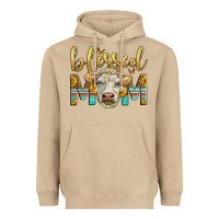 Mushroom Western Blessed Mom Charolais Bull Mother's Day Heavyweight Hoodie - LillyAllenDesigns