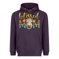 Plum Western Blessed Mom Charolais Bull Mother's Day Heavyweight Hoodie - LillyAllenDesigns