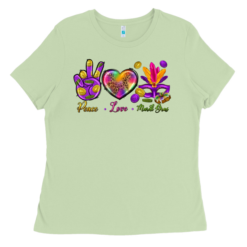 Peace Love Mardi Gras Ladies Tee by BundleAndBundleShop | Teevron