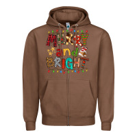 Chestnut Merry And Bright Zipper Hoodie - FaDigitalArtStudio