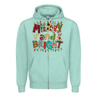 Seafoam Merry And Bright Zipper Hoodie - FaDigitalArtStudio