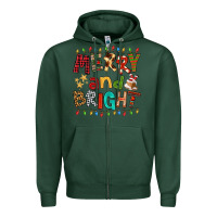 Sports Green Merry And Bright Zipper Hoodie - FaDigitalArtStudio