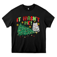Black it wasn't me! christmas cat Heavy Core Tee - MaliasSmallBusiness