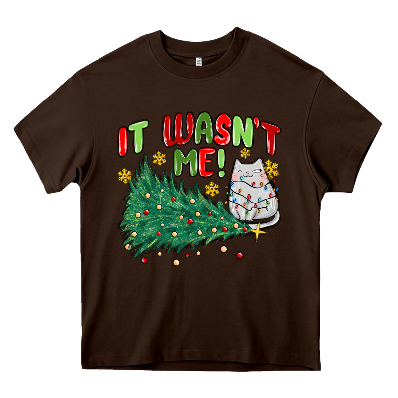 It Wasn't Me! Christmas Cat Heavy Core Tee by MaliasSmallBusiness | Teevron