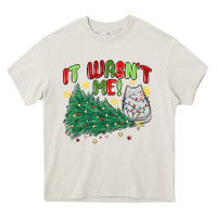 Cream it wasn't me! christmas cat Heavy Core Tee - MaliasSmallBusiness