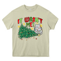 Mossy it wasn't me! christmas cat Heavy Core Tee - MaliasSmallBusiness