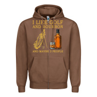 Chestnut I Like Bourbon and Golf and Maybe 3 People Whiskey Zipper Hoodie - tuanDangUi