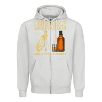 Dove Grey I Like Bourbon and Golf and Maybe 3 People Whiskey Zipper Hoodie - tuanDangUi