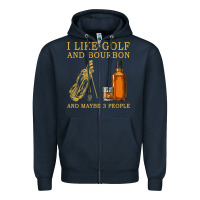 Navy I Like Bourbon and Golf and Maybe 3 People Whiskey Zipper Hoodie - tuanDangUi