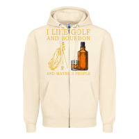 Sandshell I Like Bourbon and Golf and Maybe 3 People Whiskey Zipper Hoodie - tuanDangUi