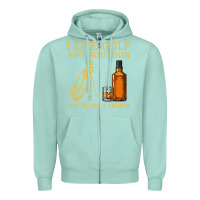 Seafoam I Like Bourbon and Golf and Maybe 3 People Whiskey Zipper Hoodie - tuanDangUi