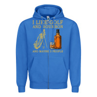 True Royal I Like Bourbon and Golf and Maybe 3 People Whiskey Zipper Hoodie - tuanDangUi