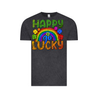 Vintage Black Happy go lucky LGBTQ+ Vintage Tee - NancyCooperArtShop