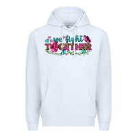 White We Fight Together Premium Hoodie - BundleAndBundleShop