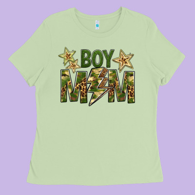 Boy Mom Ladies Tee Designed By Bundleandbundleshop