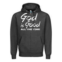 Charcoal Heather God Is Good All The Time Christian Worship Zipper Hoodie - tuanDangUi
