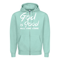 Seafoam God Is Good All The Time Christian Worship Zipper Hoodie - tuanDangUi