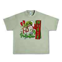 Oil Green Christmas Character Urban Heavy Tee - NancyCooperArtShop