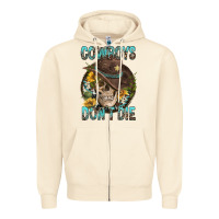Sandshell Cowboys Don't Die Zipper Hoodie - FaDigitalArtStudio