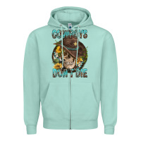 Seafoam Cowboys Don't Die Zipper Hoodie - FaDigitalArtStudio