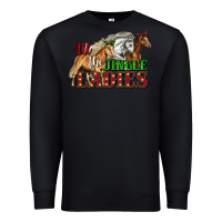 Black all the jingle ladies christmas horses Premium Sweatshirt - LillyAllenDesigns