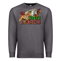 Charcoal Heather all the jingle ladies christmas horses Premium Sweatshirt - LillyAllenDesigns