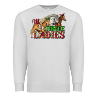 Dove Grey all the jingle ladies christmas horses Premium Sweatshirt - LillyAllenDesigns