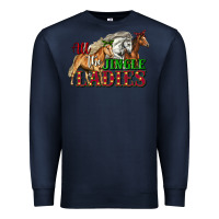 Navy all the jingle ladies christmas horses Premium Sweatshirt - LillyAllenDesigns